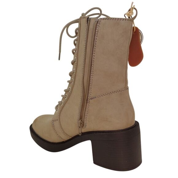 MIA Women's Beige Lace-Up Chunk Heel Boots - Size 8 NWT - Picture 2 of 7